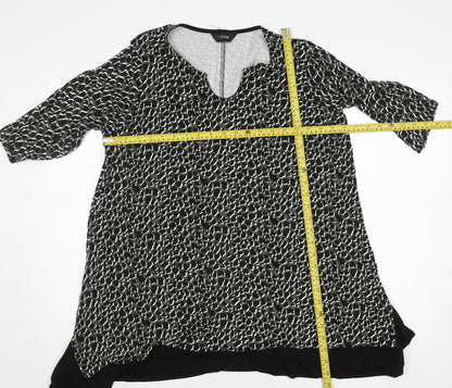 Womens UK Size 16 Yours Black Tunic Blouse