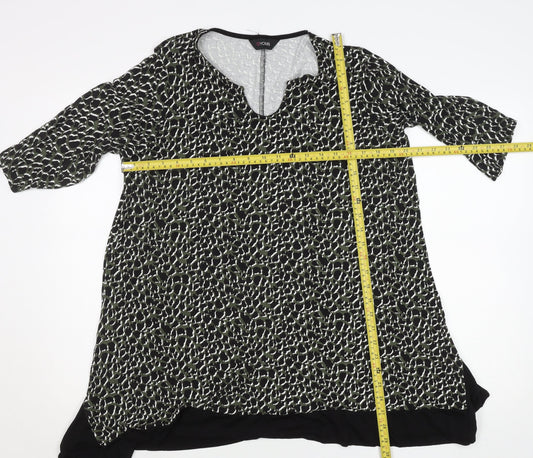 Womens UK Size 16 Yours Black Tunic Blouse