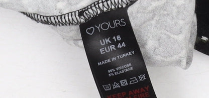 Womens UK Size 16 Yours Black Tunic Blouse