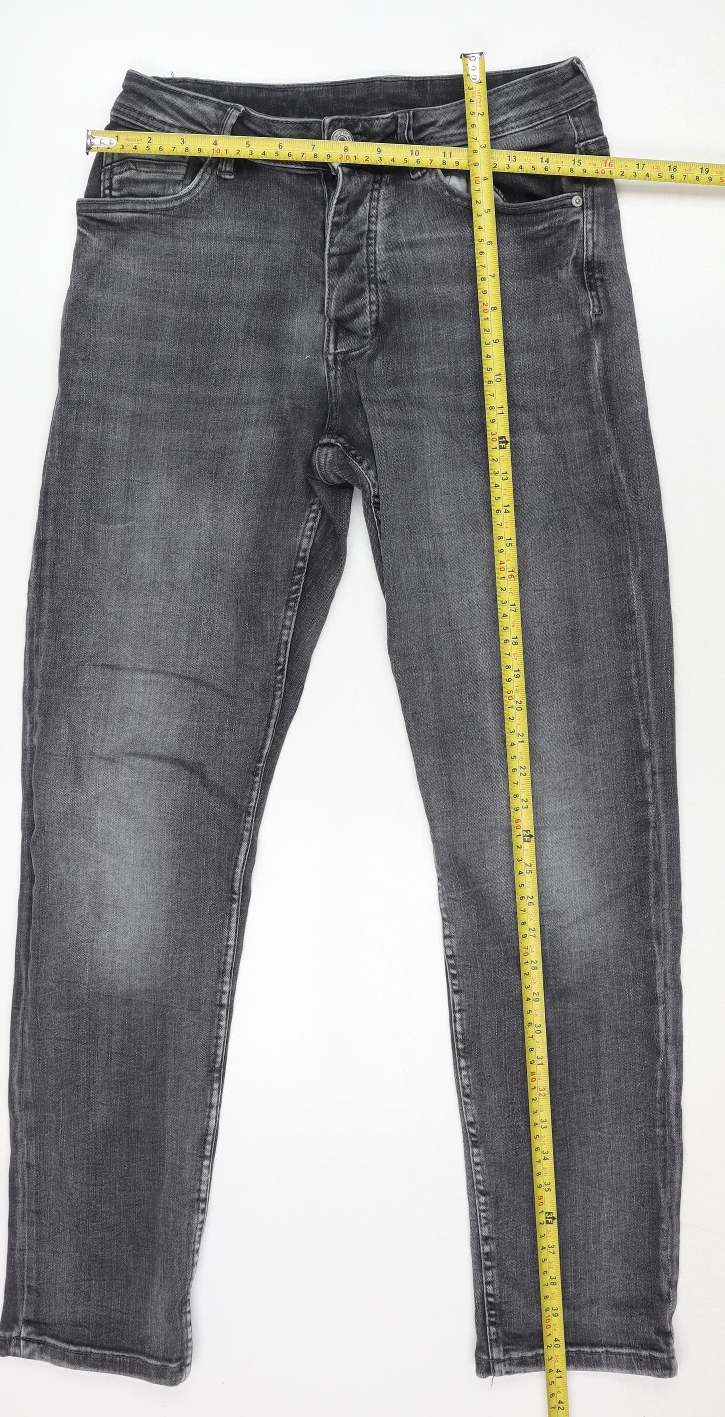 Marks and Spencer Men Grey Slim Fit Denim Jeans 34W 32L