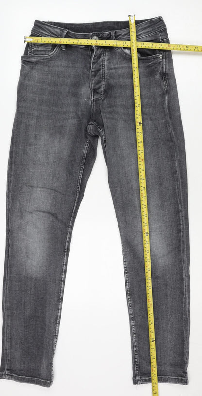 Marks and Spencer Men Grey Slim Fit Denim Jeans 34W 32L