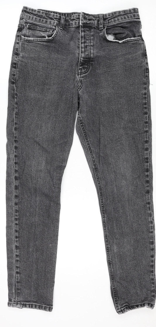 Denim & Co. Men’s Grey Relaxed Tapered Denim Jeans W32 L30 Classic Style