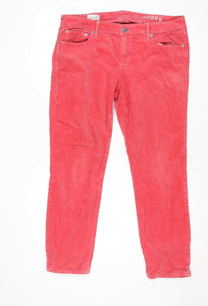 GAP Women’s Pink Corduroy 32 Petite Straight Stretch Jeans
