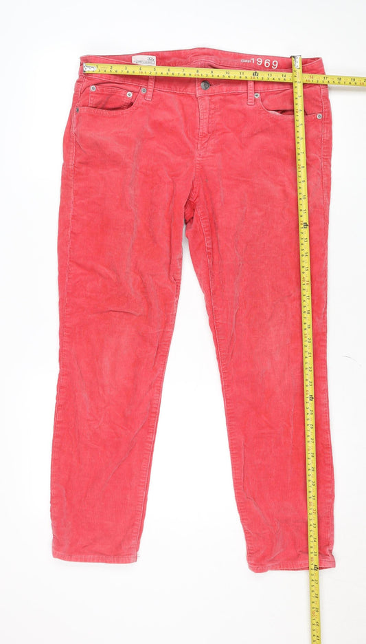 GAP Women’s Pink Corduroy 32 Petite Straight Stretch Jeans