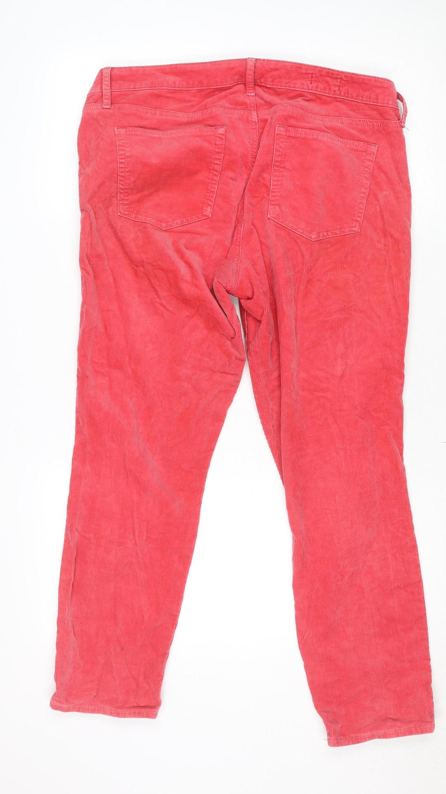 GAP Women’s Pink Corduroy 32 Petite Straight Stretch Jeans