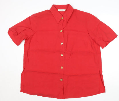 Womens UK Size 16 Rondissimo Red Basic Button-Up