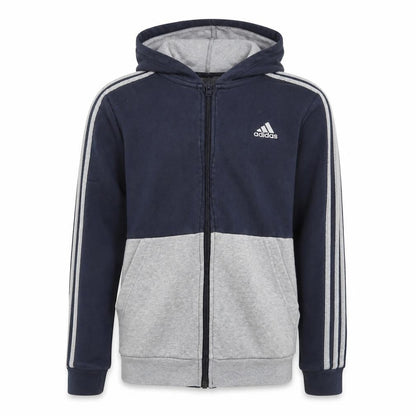 Adidas Boys Blue & Grey Hooded Track Jacket 13-14 Years Zip-Up Hoodie