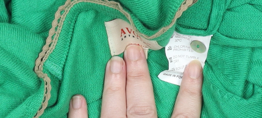 Womens UK Size M Avoca Anthology Green Wrap Jumper