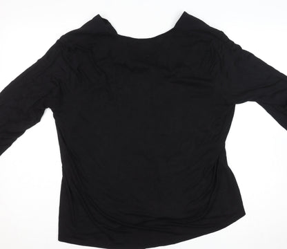 Dunnes Stores Women's Black V-Neck Long Sleeve Blouse Size L