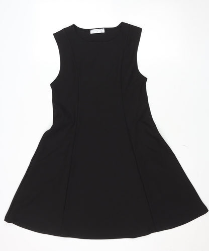 Primark Women Black Size 12 Sleeveless Shift Dress