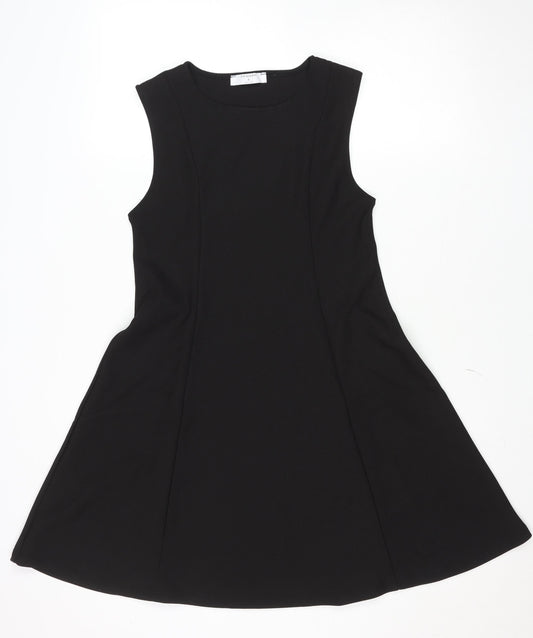 Primark Women Black Size 12 Sleeveless Shift Dress