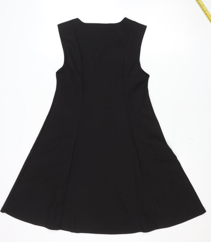 Primark Women Black Size 12 Sleeveless Shift Dress
