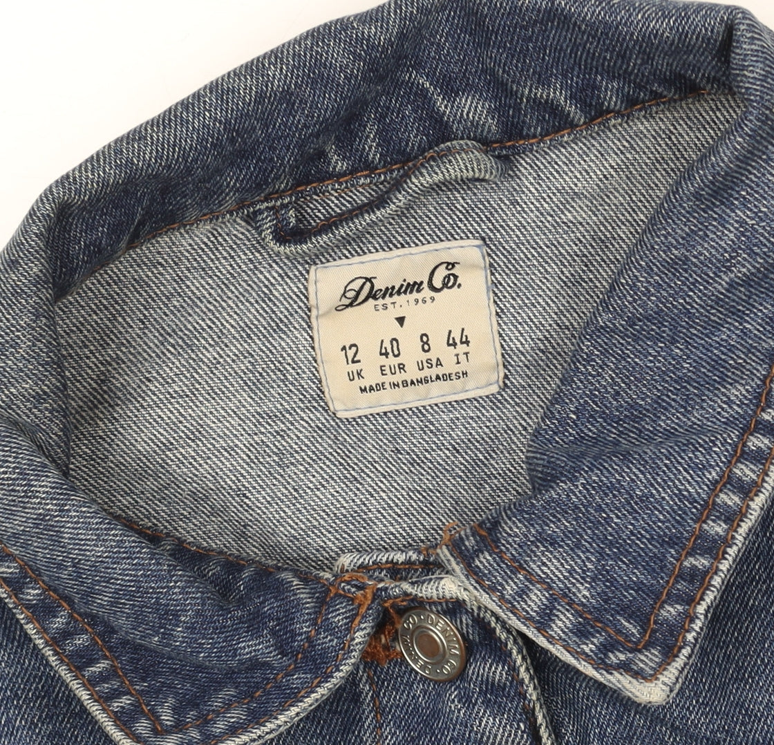 Denim Co. Women's Blue Denim Basic Jacket Size 12
