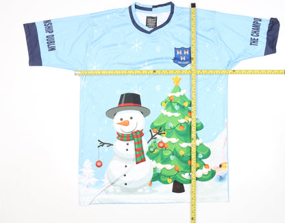 County Team Wear Men's Blue XL Christmas Football T-Shirt