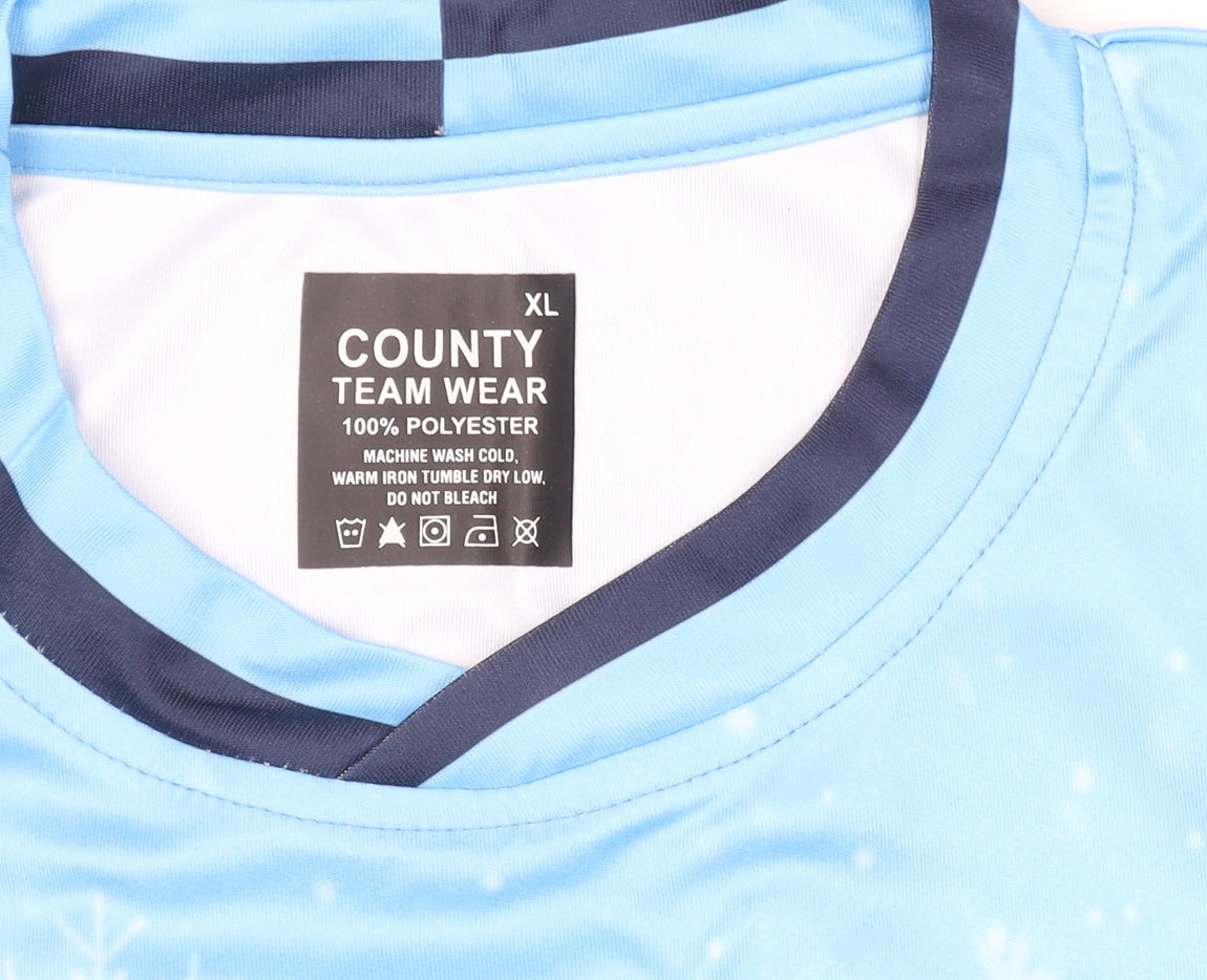 County Team Wear Men's Blue XL Christmas Football T-Shirt