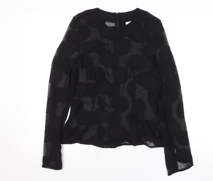 Womens UK Size 10 H&M Black Basic Blouse