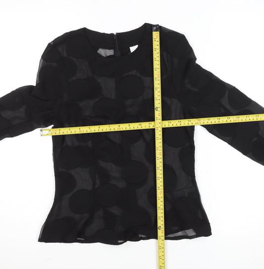 Womens UK Size 10 H&M Black Basic Blouse