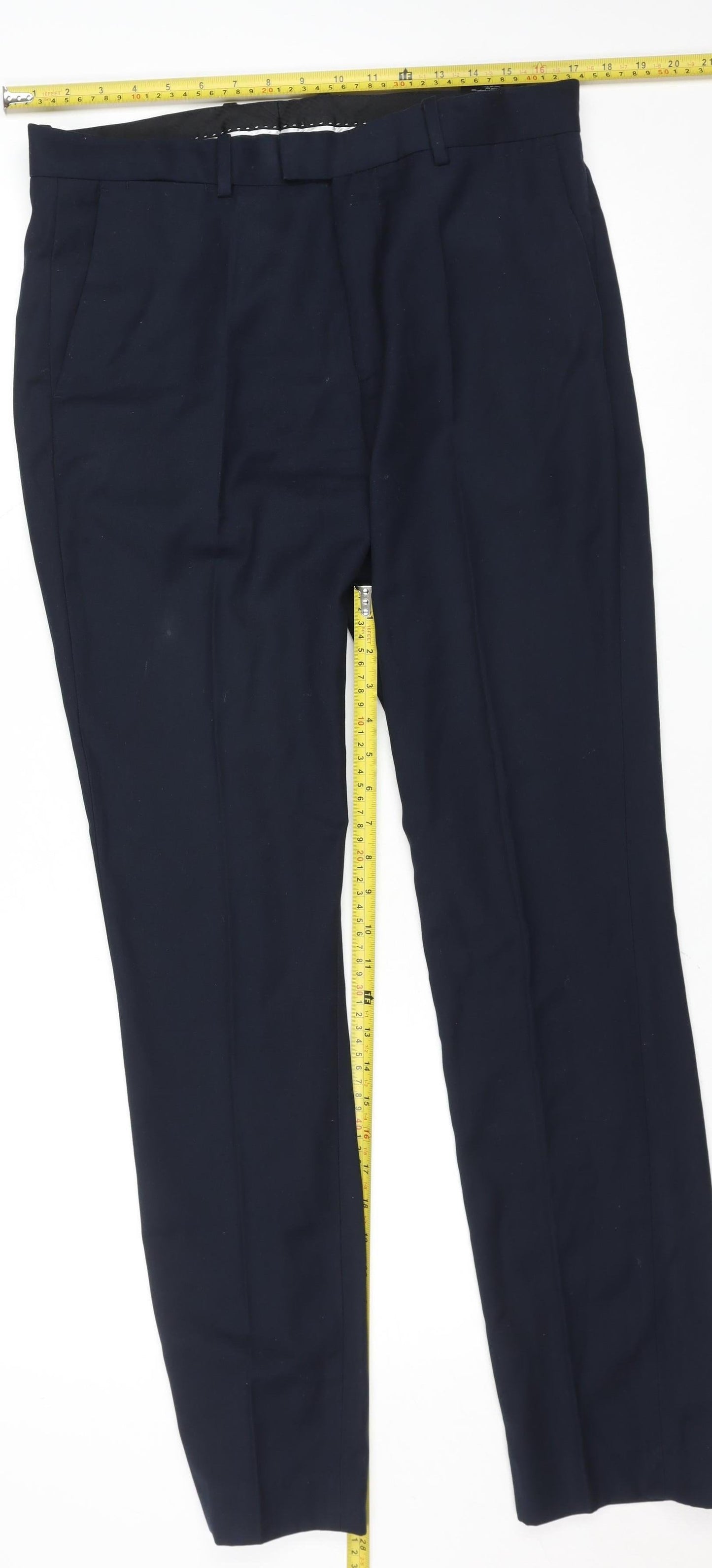 H&M Men's Black Slim Fit Dress Trousers 34R Formal Work Pants