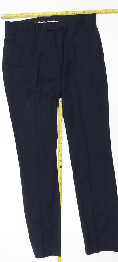 H&M Men's Black Slim Fit Dress Trousers 34R Formal Work Pants