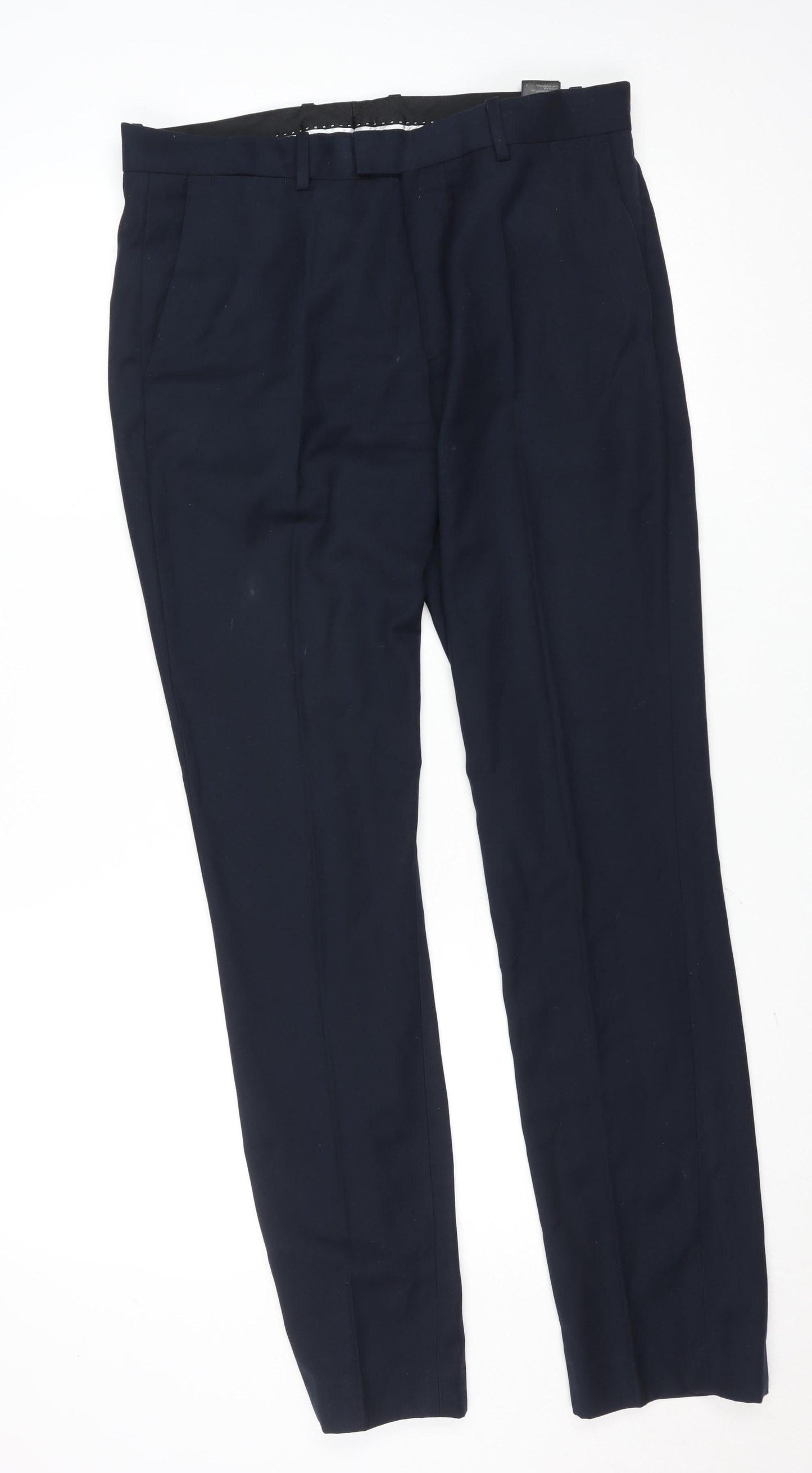 H&M Men's Black Slim Fit Dress Trousers 34R Formal Work Pants