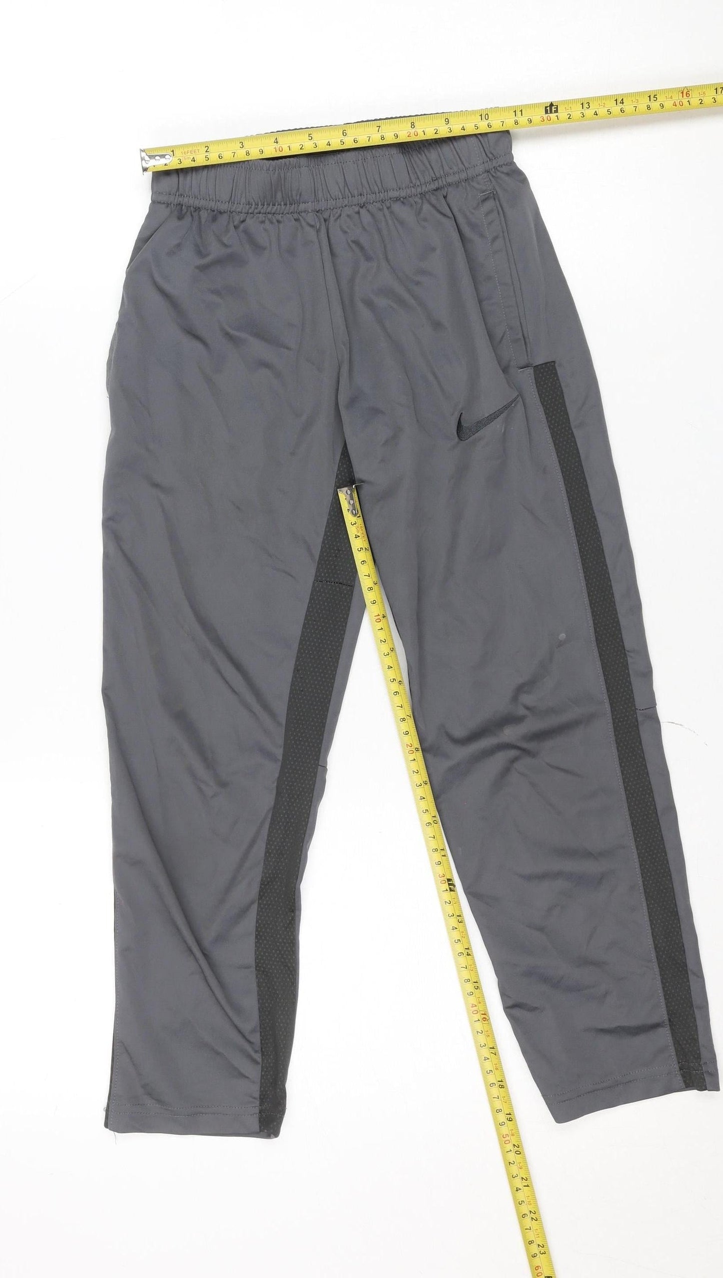 Nike Women’s Grey Dri-FIT Track Pants Small Elastic Waist Lightweight