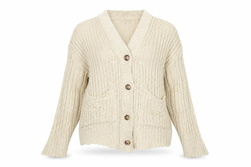 Womens UK Size S Boohoo Beige Cardigan Jumper