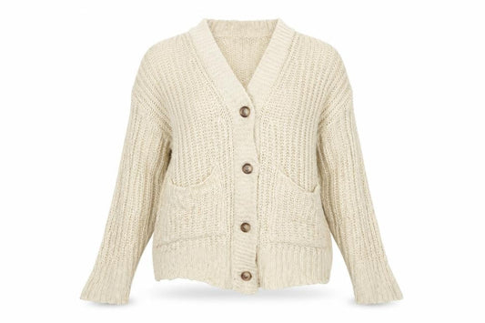 Womens UK Size S Boohoo Beige Cardigan Jumper
