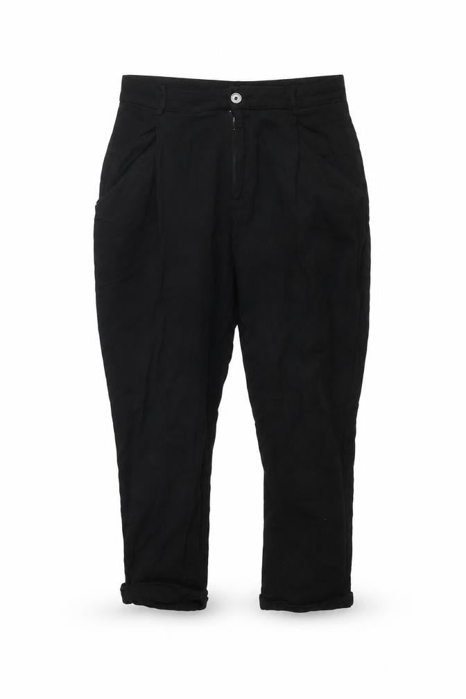 Womens UK Size M Zara Regular Fit Cropped Black Trousers