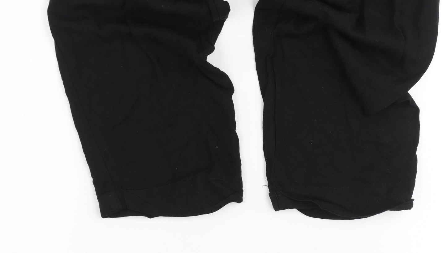 Womens UK Size M Zara Regular Fit Cropped Black Trousers