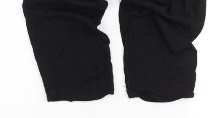 Womens UK Size M Zara Regular Fit Cropped Black Trousers