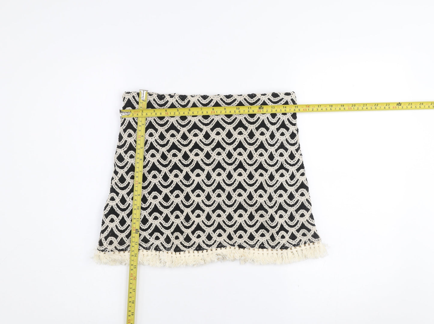 Primark Women’s Black Lace Fringe Short Pencil Skirt Size S