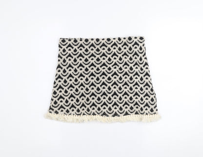 Primark Women’s Black Lace Fringe Short Pencil Skirt Size S
