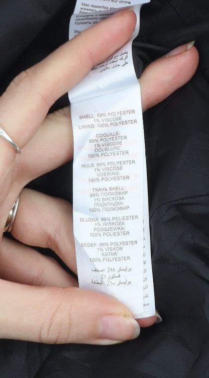 New Look Women Black Pinstripe Blazer UK 12 Regular Fit Single Button