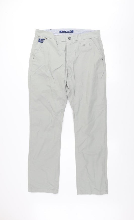 Mineral Clothing Co. Men's Grey Chino Trousers Size 32 Regular Cotton