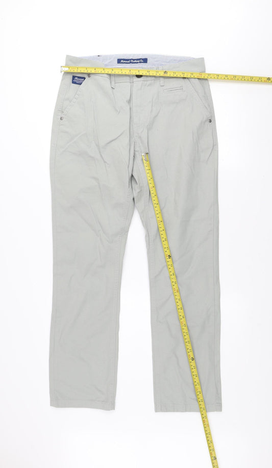 Mineral Clothing Co. Men's Grey Chino Trousers Size 32 Regular Cotton