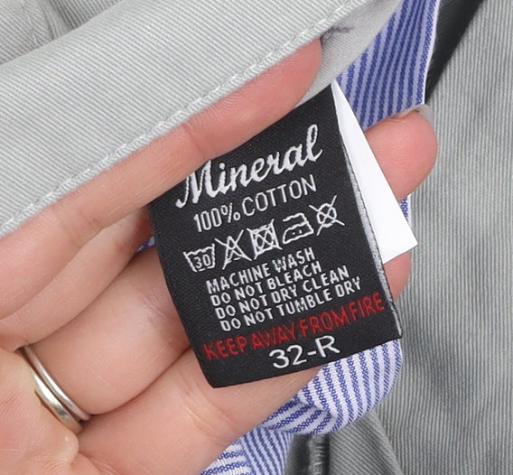 Mineral Clothing Co. Men's Grey Chino Trousers Size 32 Regular Cotton