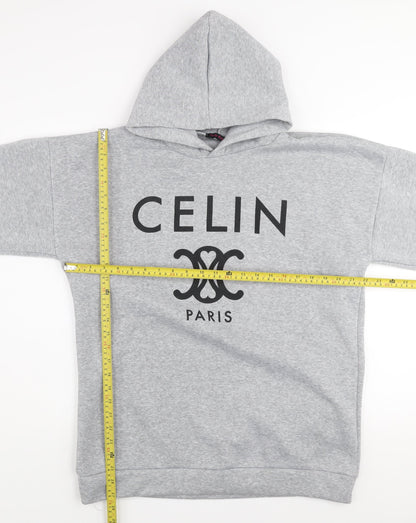 Womens UK Size S/M Pretty Body Grey Pullover Hoodie