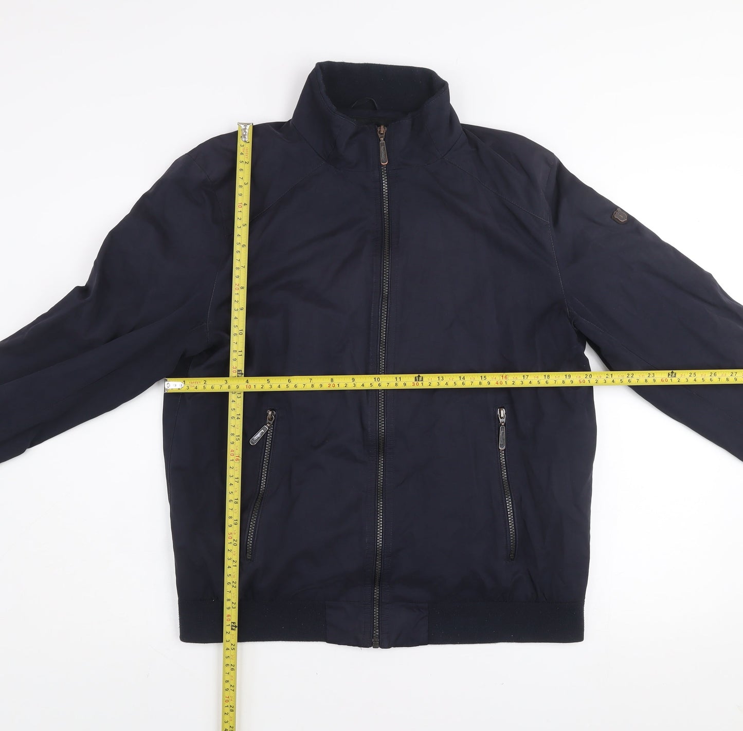 6th Sense Men's Blue Bomber Jacket Size M Regular Fit Full Zip