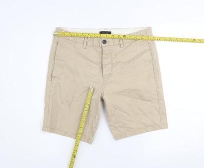 River Island Men's Beige Chino Shorts Size 32 Regular Fit