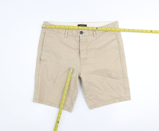 River Island Men's Beige Chino Shorts Size 32 Regular Fit