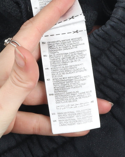 adidas Womens Black Jogger Sweatpants Size 12 Cotton Blend