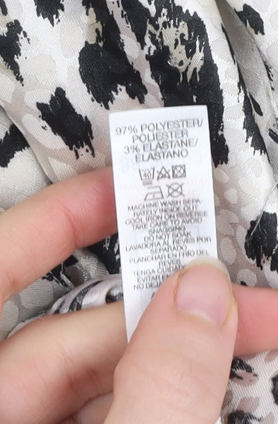 Dunnes Women Beige Leopard Print Midi Shirt Dress Size 14