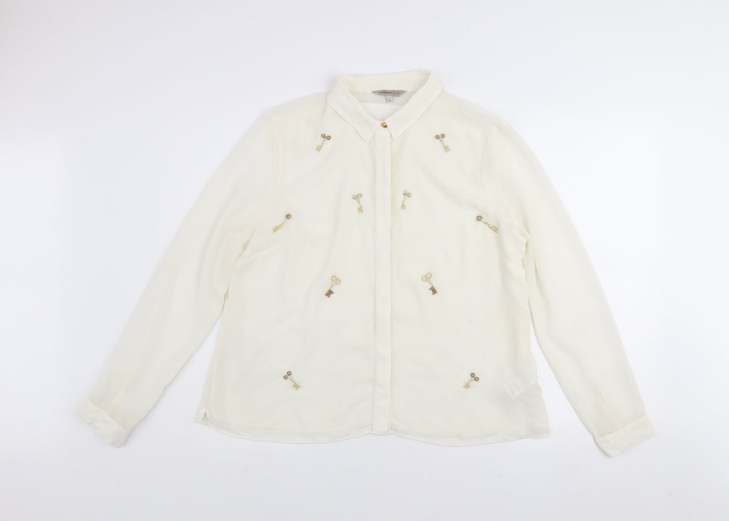 Womens UK Size 16 Marks and Spencer Ivory Basic Blouse