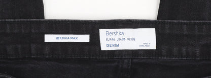 Bershka Men's Black Slim Straight Denim Jeans Size 36