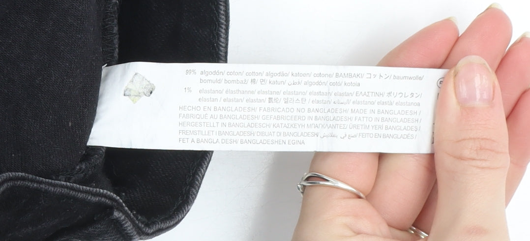 Bershka Men's Black Slim Straight Denim Jeans Size 36