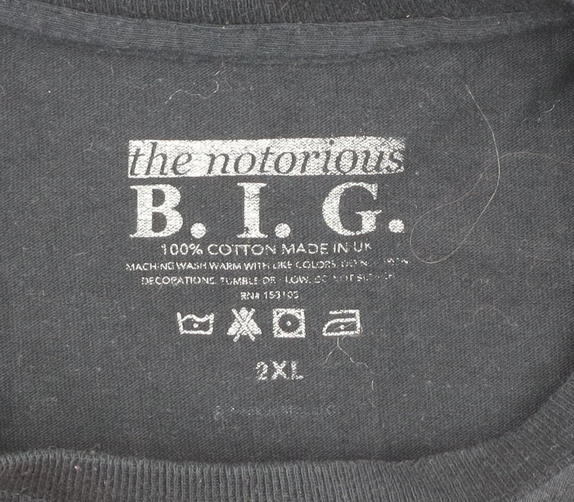 The Notorious B.I.G. Mens Black 2XL Graphic Music T-Shirt