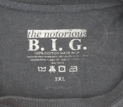 The Notorious B.I.G. Mens Black 2XL Graphic Music T-Shirt