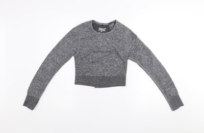 Everlast Womens Grey Cropped Long Sleeve Gym Top Size 10