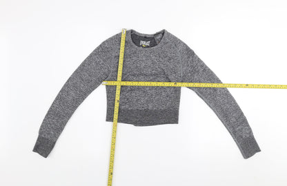 Everlast Womens Grey Cropped Long Sleeve Gym Top Size 10