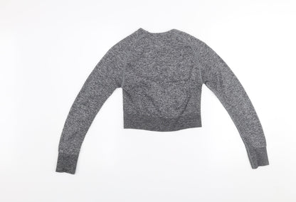 Everlast Womens Grey Cropped Long Sleeve Gym Top Size 10